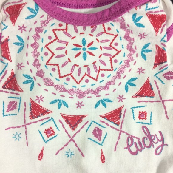 Lucky Brand Baby 3-6M White & Pink Boho Bodysuit - Picture 6 of 6
